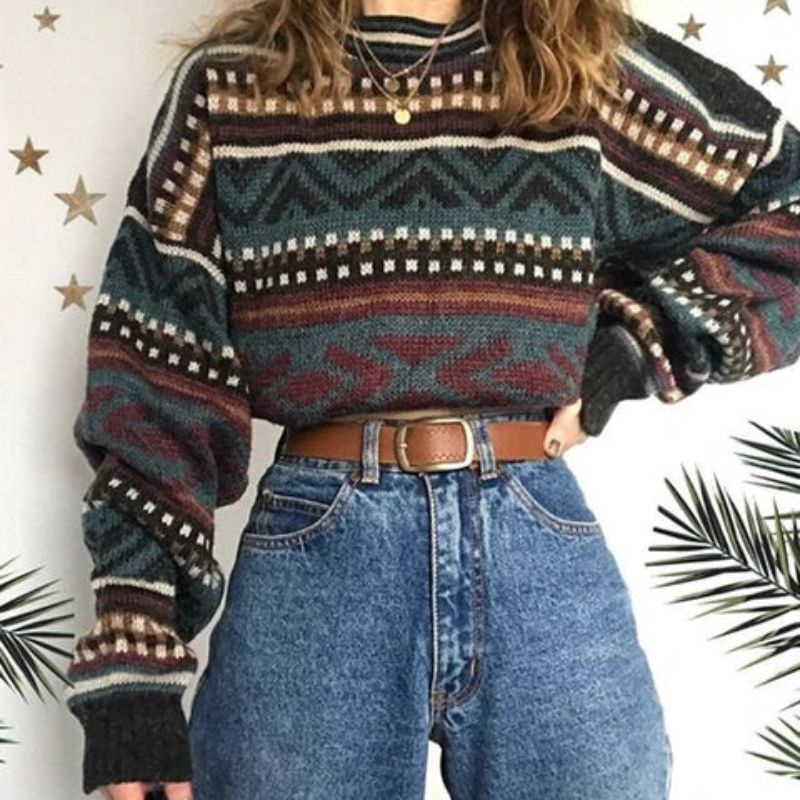 Helena - vintage style sweater with Fair Isle pattern