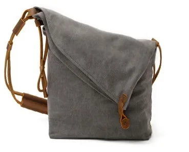 Rostro - Stylish canvas shoulder bag with leather straps