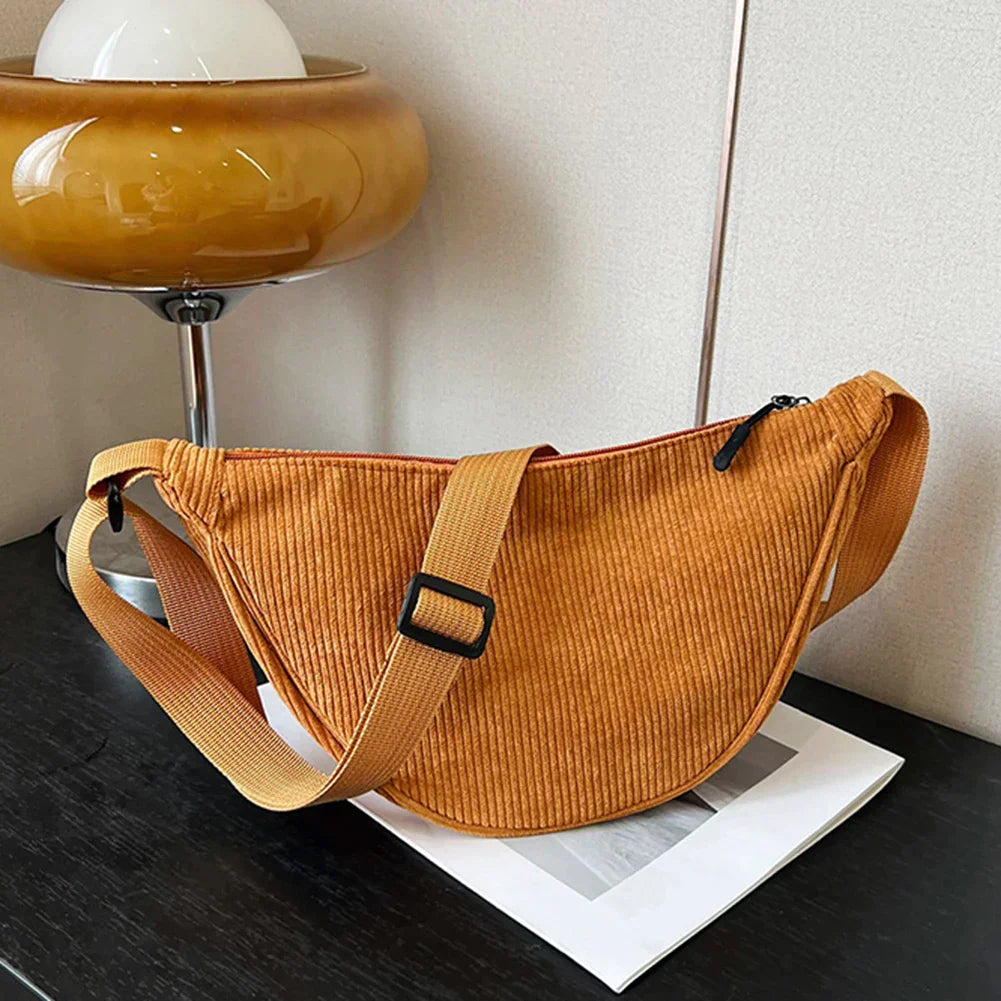 Adelius - Chic corduroy shoulder bag with an elegant design