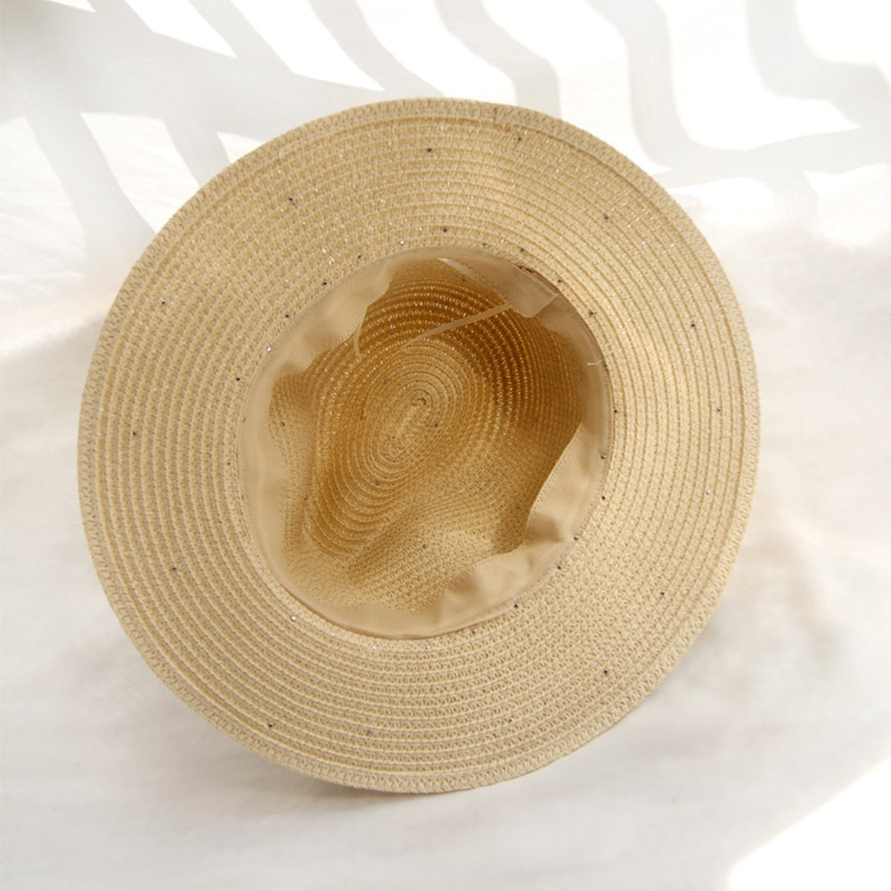 Celeste - Elegant sun hat with pearl decorations