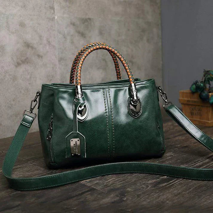 Harper - Classic leather bag with braided handles